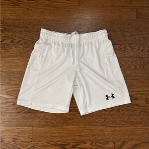 Under Armour White Athletic Shorts with Elastic Waistband. EUC. Size small